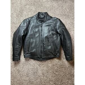 Heritage Leather Moto Jacket Stealthcore Industrial Revival Grunge Goth Mens 46
